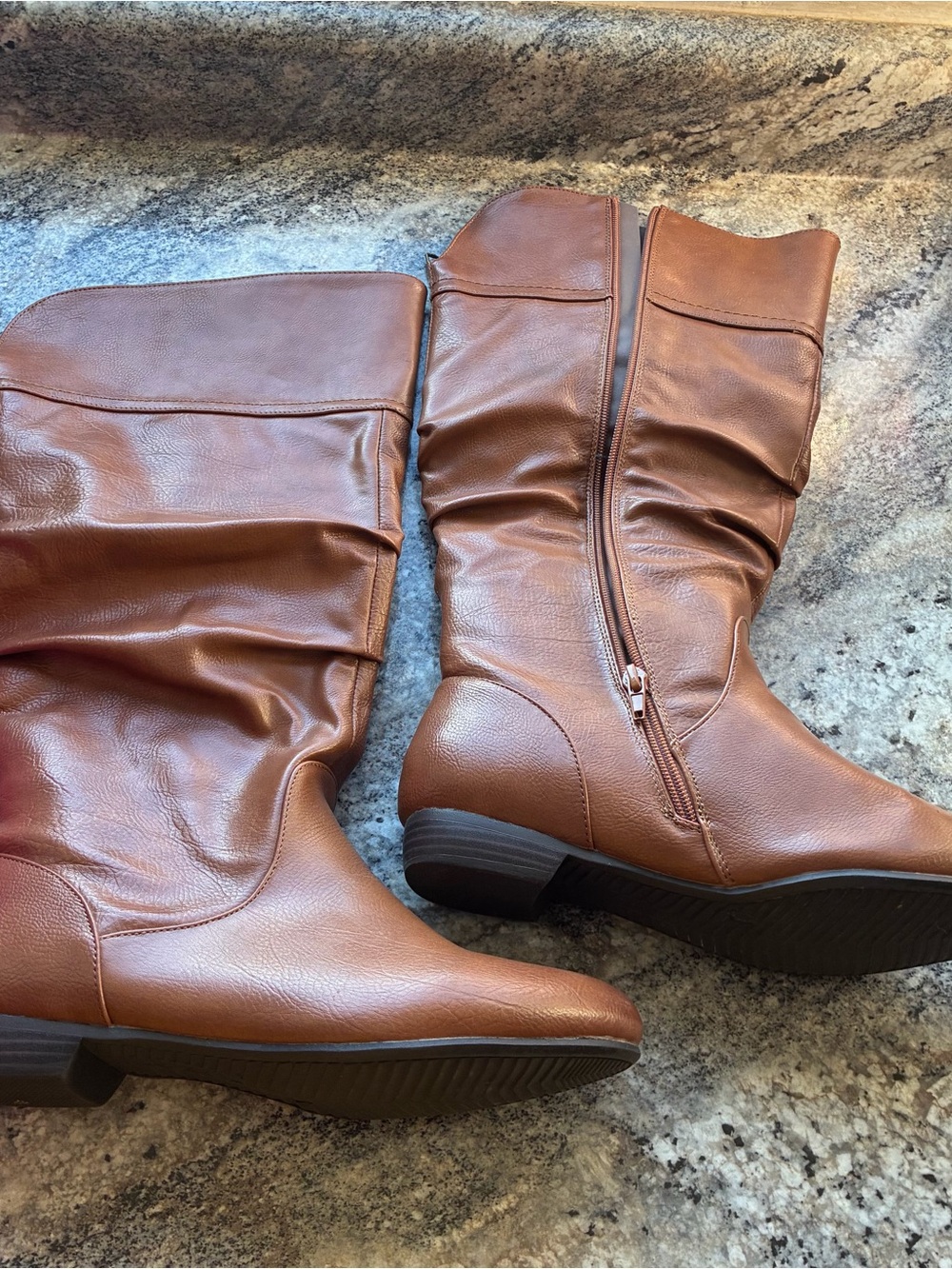 Tall Knee High Boots in Chestnut Brown